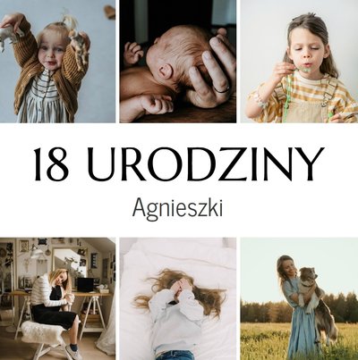 Minimalistyczny album na 18 urodziny dziecka