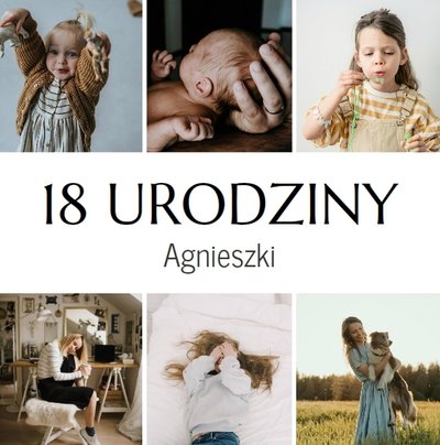 Minimalistyczny album na 18 urodziny dziecka