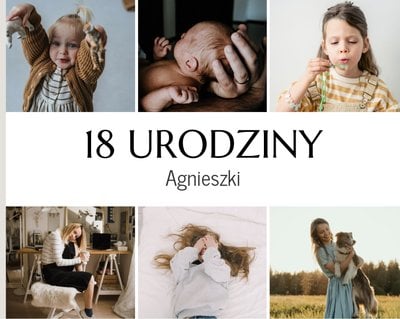 Minimalistyczny album na 18 urodziny dziecka