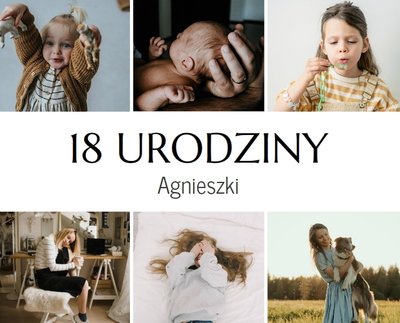 Minimalistyczny album na 18 urodziny dziecka