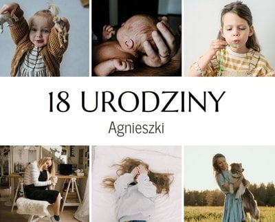 Minimalistyczny album na 18 urodziny dziecka