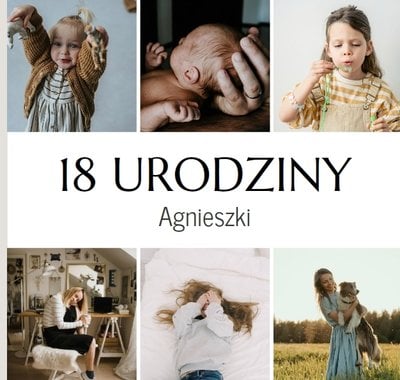 Minimalistyczny album na 18 urodziny dziecka